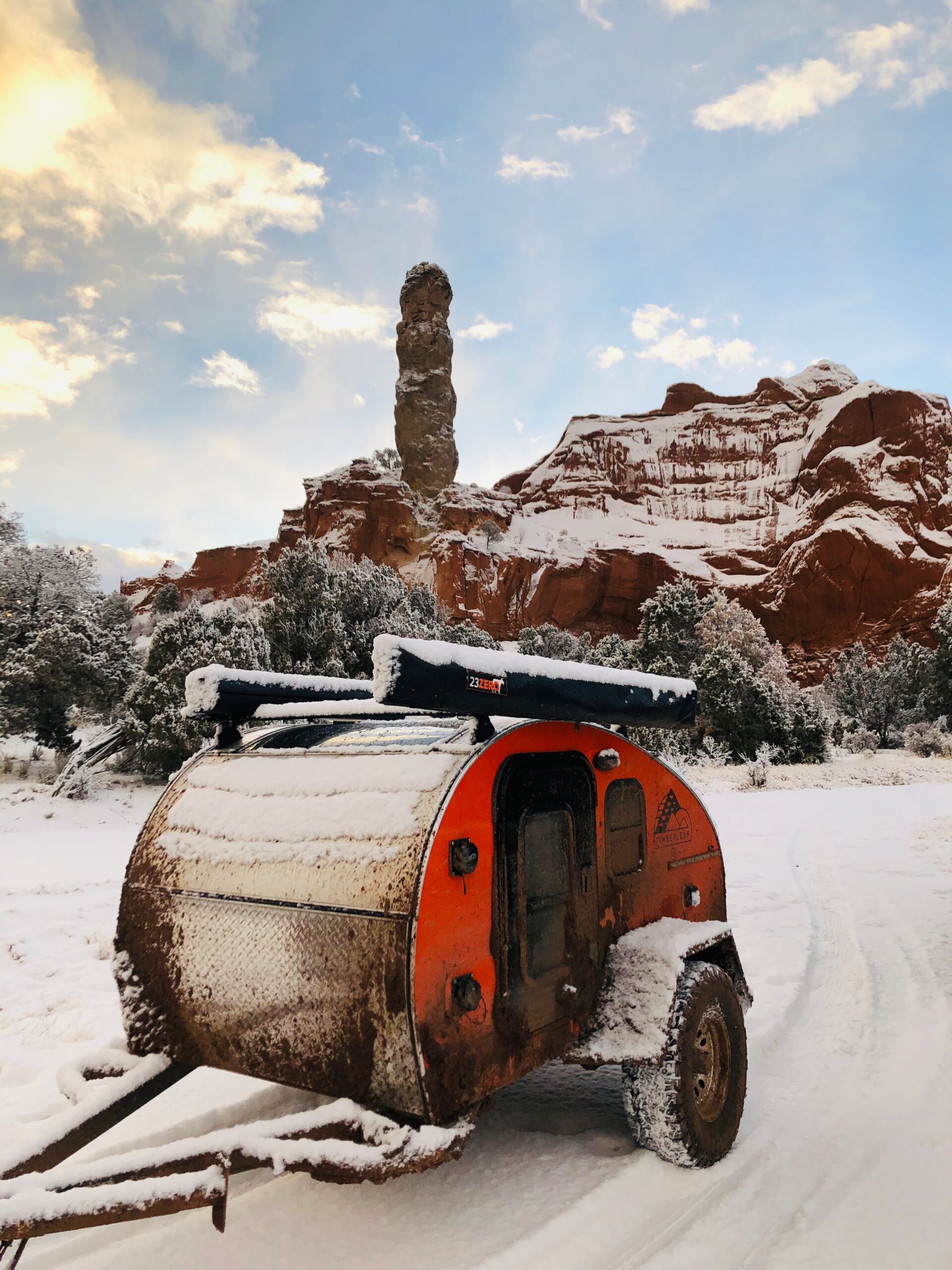 Hauling Teardrop Trailer Through The Snow