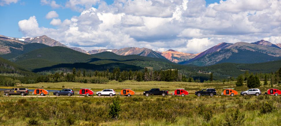 Group Of Campers With Timberleaf Teardrop Trailers