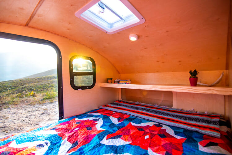 sleep-comfortable-on-a-matress-in-our-teardrop-trailers Sleep comfortable with Timber Leaf Trailers